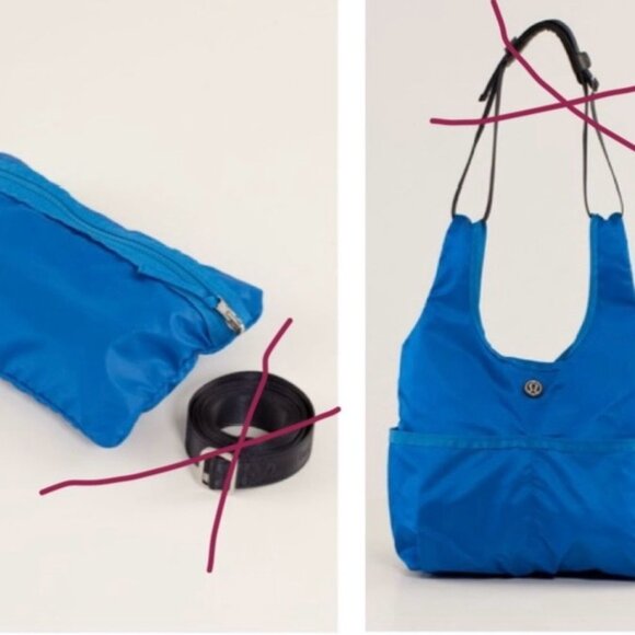 Lululemon Post Savasana Tote Nylon Packable Pockets Water Resistant Shoulder Bag - Picture 13 of 16